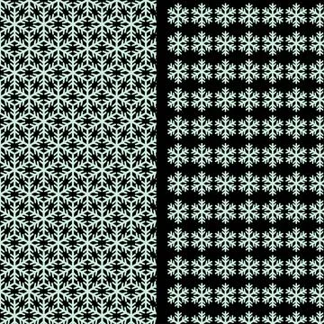 Complex and Simple Snowflake Pattern Design Stock Illustration