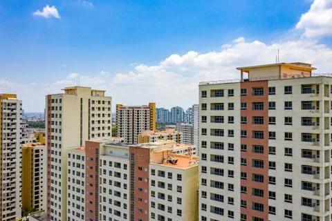 Complex apartment building blocks in Ho Chi Minh city Stock Photos