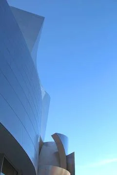 Complex architecture, reflective, undulating organic forms. Stock Photos