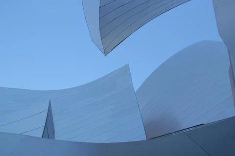 Complex architecture, reflective, undulating organic forms. Stock Photos