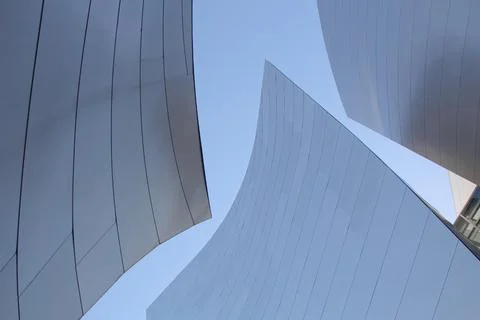 Complex architecture, reflective, undulating organic forms. Stock Photos