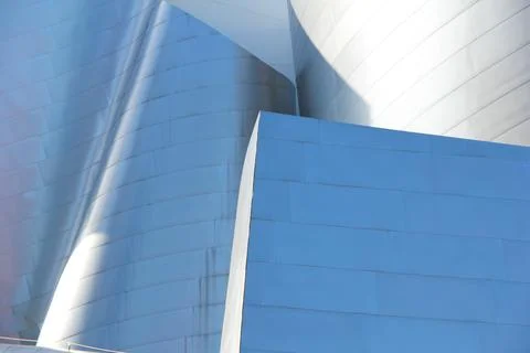 Complex architecture, reflective, undulating organic forms. Stock Photos