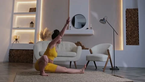 Complex asanas of professional yoga Video stock 175825905