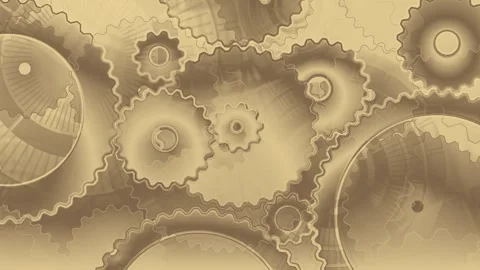 Complex background of interlocking mechanical clockwork gears and cogs Stock Footage 320457429