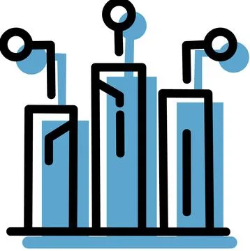 Complex bar chart showing statistical analytics Stock Illustration