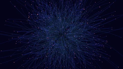 Complex blue and white spiral of interconnected lines Stock-Footage 300772032