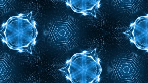 Complex blue composition of particles that form cells. 3d looped smoothed Stock Footage 111341830