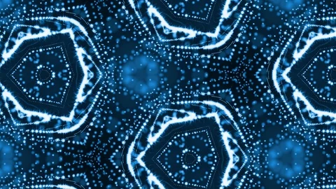 Complex blue composition of particles that form cells. 3d looped smoothed Video stock 111343012