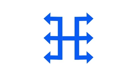 Complex Blue Directional Arrows Flow Stockbeeldmateriaal 346803872