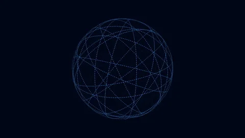 Complex blue patterned sphere with intricate interconnected lines Stock Footage 274172426