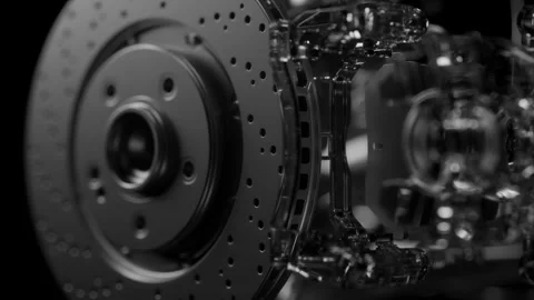 Complex brake mechanism: inner workings. Stock Footage 327919537