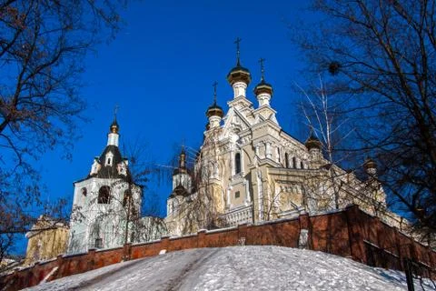 Complex of buildings st. intercession orthodox monastery in kharkiv, ukraine Stock Photos