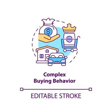 Complex buying behavior concept icon Stock-Illustration