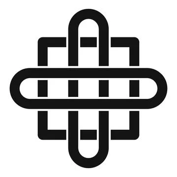 Complex celtic knot forming square shape with intertwined lines Stock Illustration