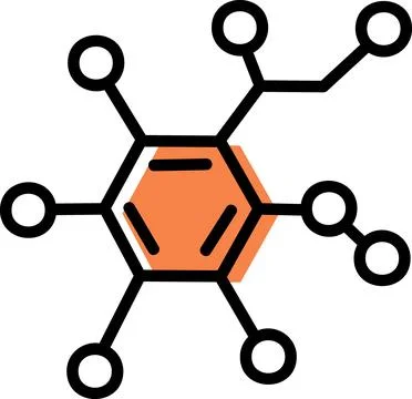 Complex chemical compound molecular structure icon Stock Illustration