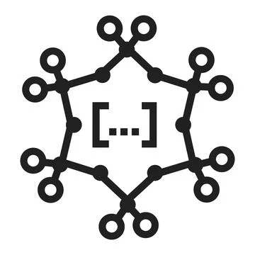 Complex chemical formula icon, simple style Illustrazione stock