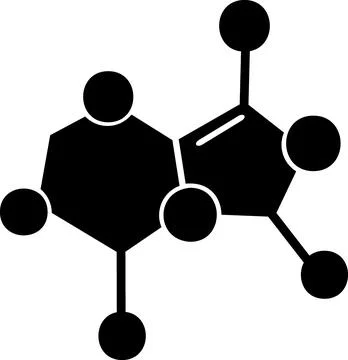 Complex chemical molecular structure compound graphic icon design Stock Illustration