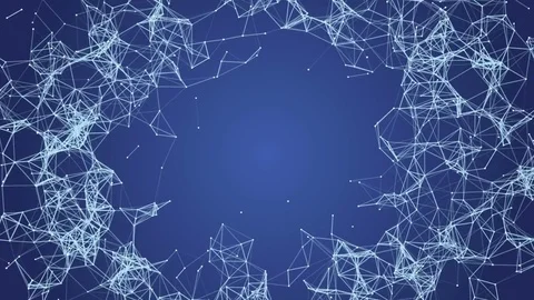 Complex chemical structure. dark blue network. place for text. cinematic plexus Stock Footage 84919092