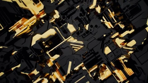 A Complex Circuit Board with Intricate Patterns and Metallic Components Stock Footage 306830412