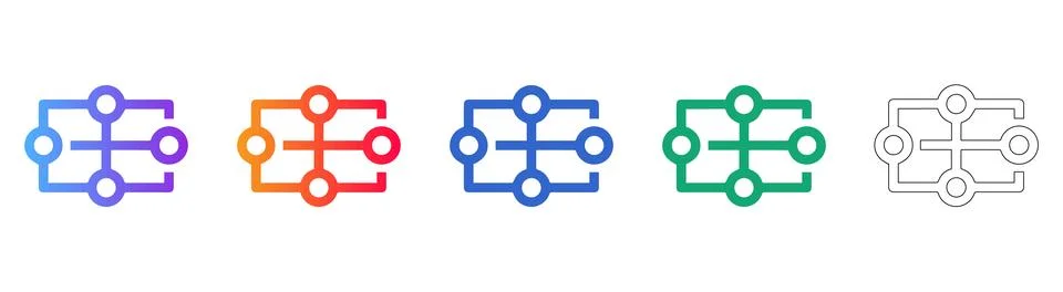 Complex Circuit Logic Gate Icons イラスト素材