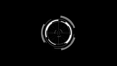 Complex Circular Aiming Marker, Clean Tech Graphic for Motion Design 스톡 동영상 334641906