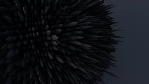 A complex, dark, spiky abstract design radiates from the left side against a min Stock Footage 340237570