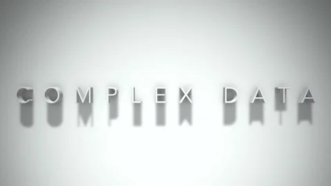 Complex data 3D title animation white text on a white background Stock Footage 299757471