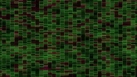 Complex data analysis animation with pink and green blocks. Stock Footage 312312430