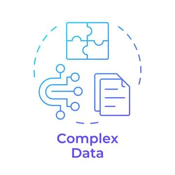 Complex data blue gradient concept icon Illustrazione stock