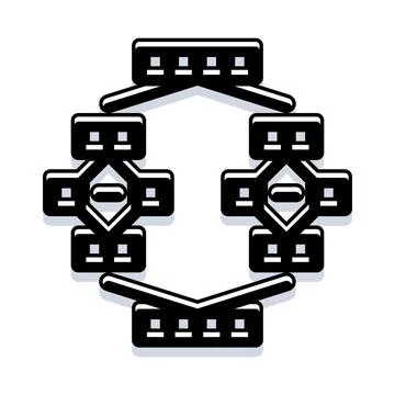 Complex data flow structure analyzing information processing system Illustrazione stock