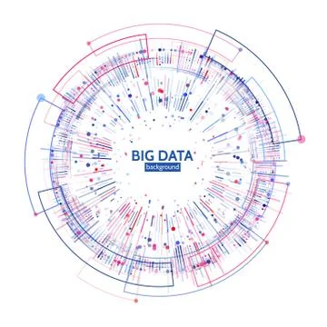Complex data graphic visualization. Futuristic business analytics. Big data a イラスト素材