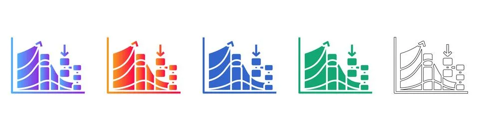 Complex Data Modeling and Analytics Icons Illustrazione stock