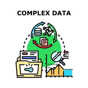 Complex data processing and analysis cycle concept Stock Illustration