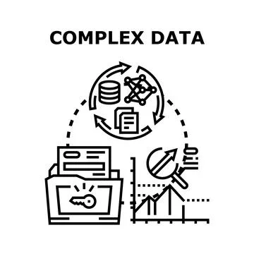Complex data processing and analysis cycle concept Stock Illustration