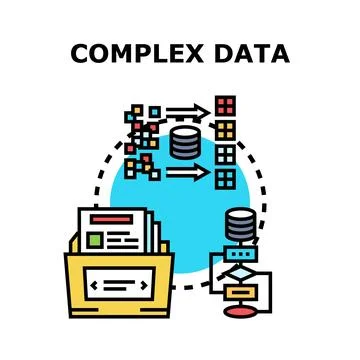 Complex data processing and information storage system Illustrazione stock