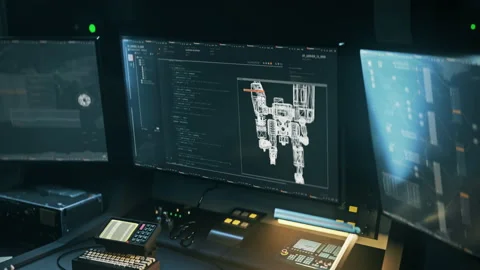 Complex Data Scripts In Advanced Computer Coding System Create Digital Robot Stock Footage 201421924