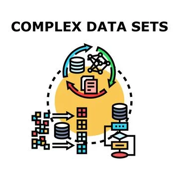 Complex data sets processing organizing and analyzing information Illustrazione stock
