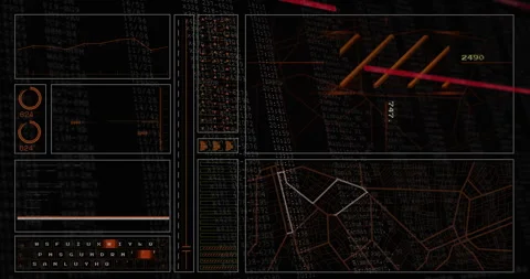 Complex data visualization and analysis animation with various graphs and charts Stock Footage 308901728