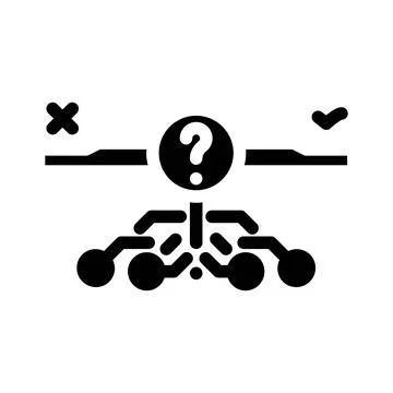 Complex decision making process producing various options and outcomes イラスト素材