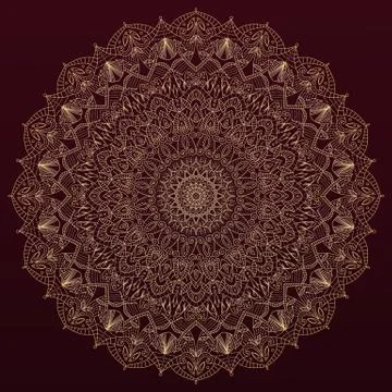 Complex, detailed mandala - round vector ornament. Stock Illustration