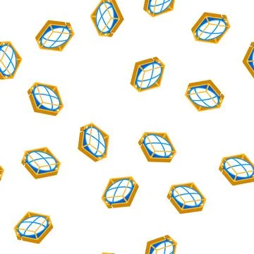 Complex details isometric icon seamless pattern color Stock Illustration