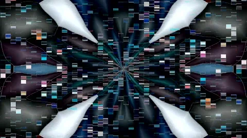 Complex digital elements resembling a modern technological mandala. Video stock 329511721