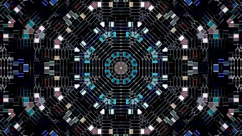 Complex digital elements resembling a modern technological mandala. Video stock 329511804