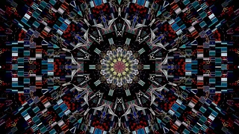 Complex digital elements resembling a modern technological mandala. Video stock 329587873