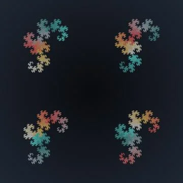 Complex Digital Fractal Art Pattern Featuring Colorful Geometric Shapes and.. Stock Illustration