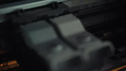A complex digital printing machines internal mechanism accurately releases i Stock Footage 331311466