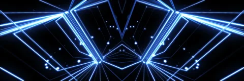 Complex Digital Square Lines Symmetrical VJ Loop Stock Footage 340978815
