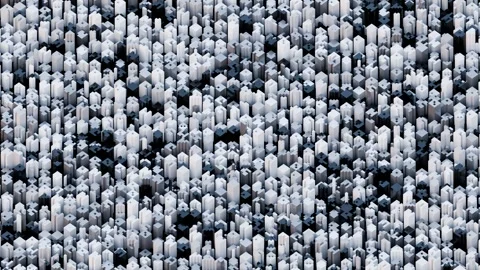 A complex digital visualization featuring countless interconnected white geometr Stock Footage 340237638
