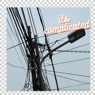 Complex electrical cable at jakarta With word and no background Stock Photos