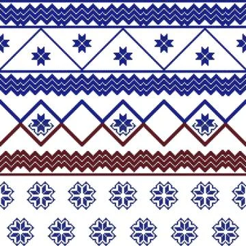 Complex for embroidery geometric patterns Stock Illustration